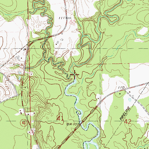 Topographic Map of Twelvemile Creek, LA