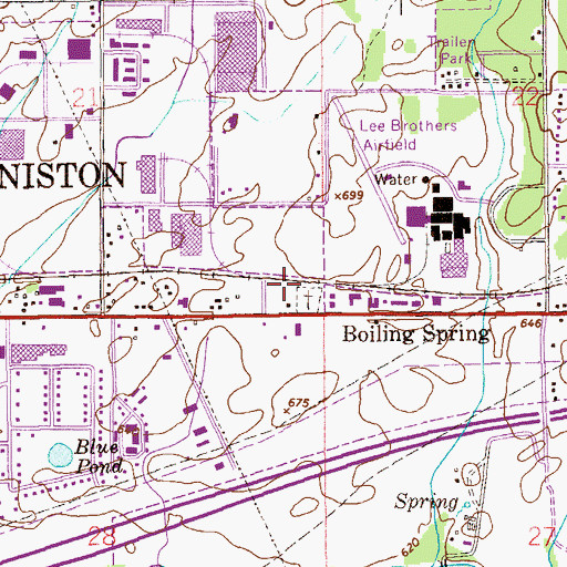 Topographic Map of Boiling Springs Methodist Church (historical), AL
