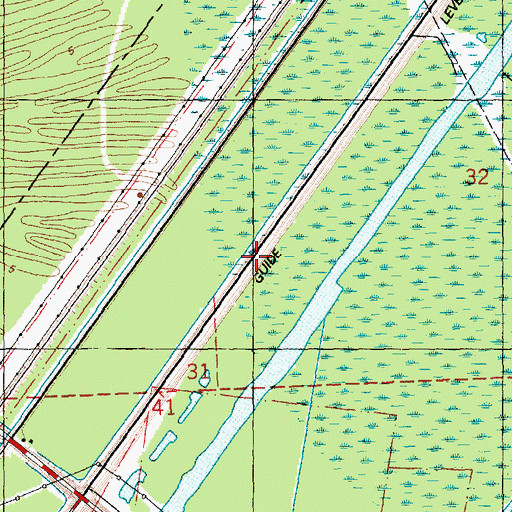 Topographic Map of Upper Guide Levee, LA