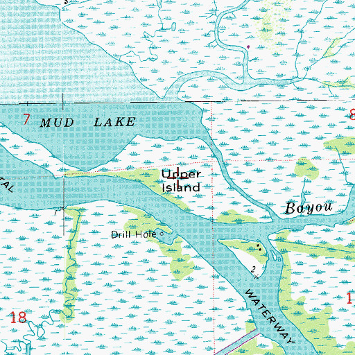 Topographic Map of Upper Island, LA