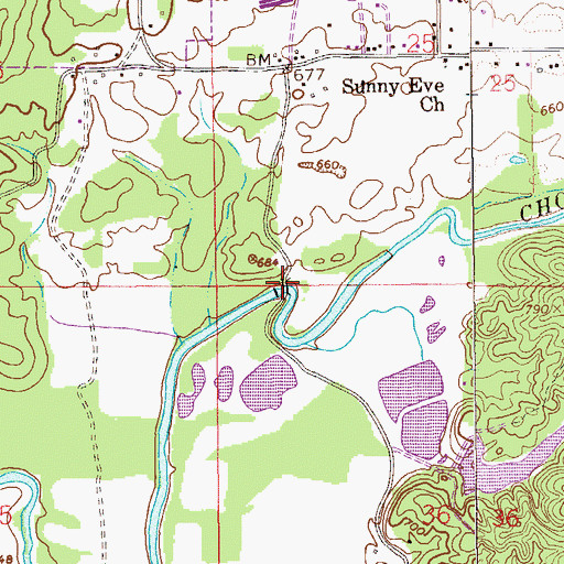 Topographic Map of Buckalew Bridge, AL