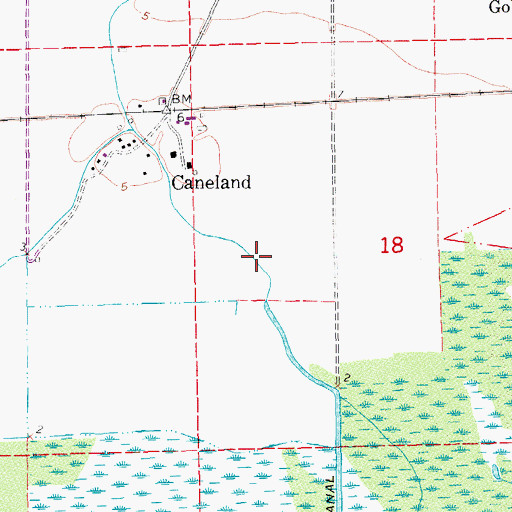 Topographic Map of Vacherie Canal, LA