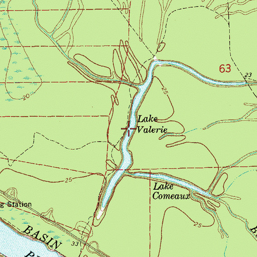 Topographic Map of Lake Valerie, LA