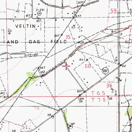 Topographic Map of Veltin Oil and Gas Field, LA