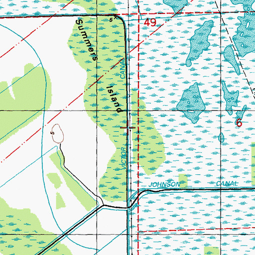 Topographic Map of Victor Canal, LA