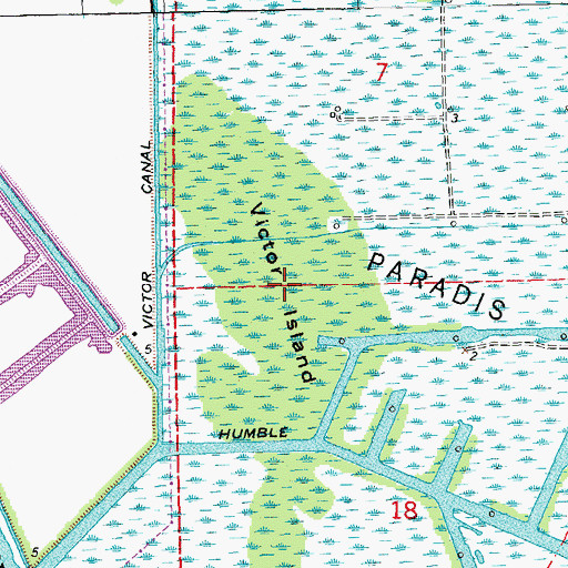 Topographic Map of Victor Island, LA