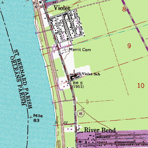 Topographic Map of W Smith Jr Elementary School, LA