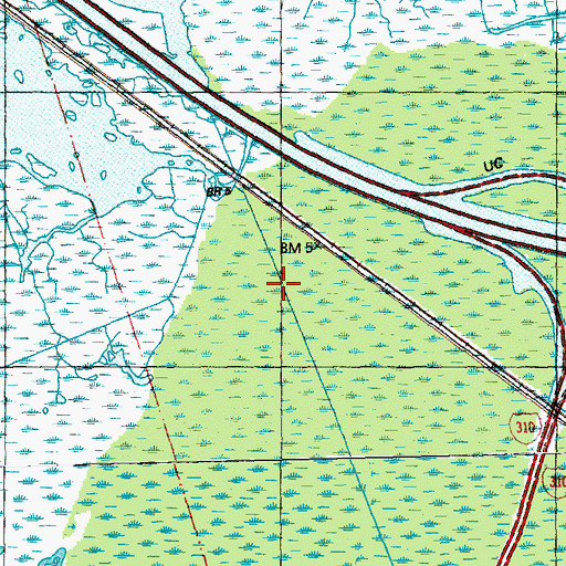 Topographic Map of Walker Canal, LA