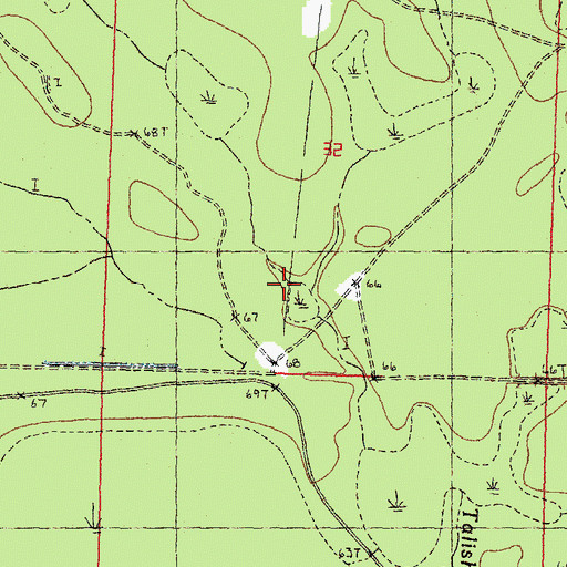 Topographic Map of Waterhole Branch, LA