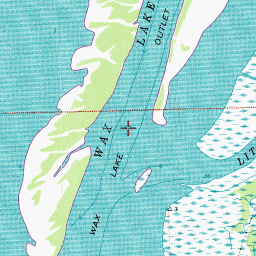 Topographic Map of Wax Lake Outlet, LA