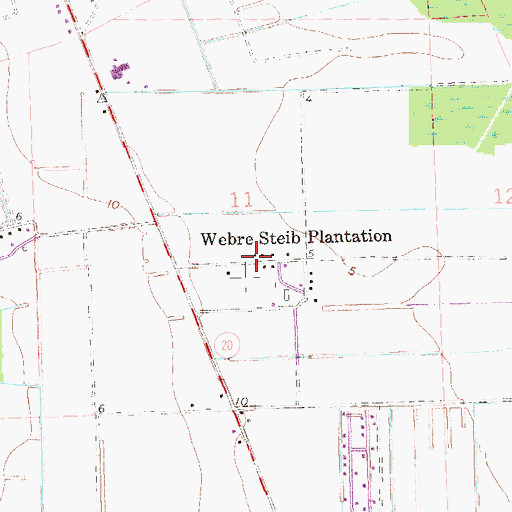 Topographic Map of Webre Steib Plantation, LA
