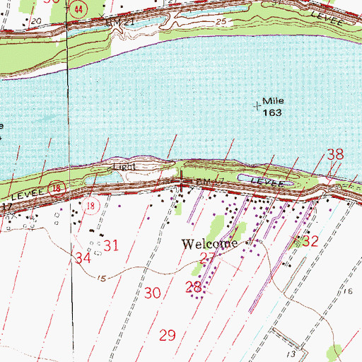 Topographic Map of Welcome, LA