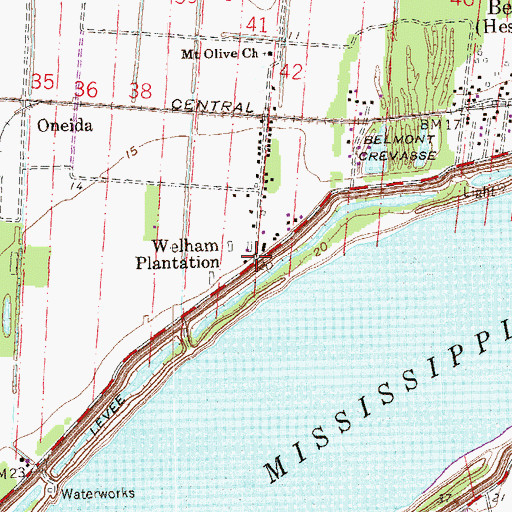 Topographic Map of Welham Plantation, LA