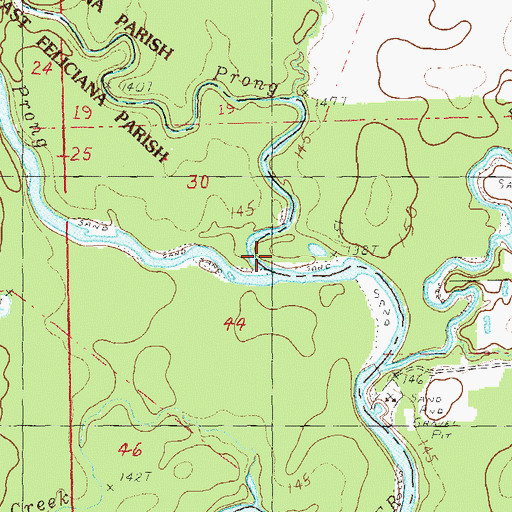 Topographic Map of West Amite Creek Prong, LA