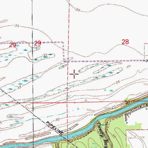 Topographic Map of West Atchafalaya Floodway, LA