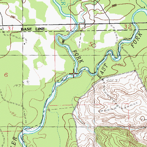 Topographic Map of West Fork Amite River, LA