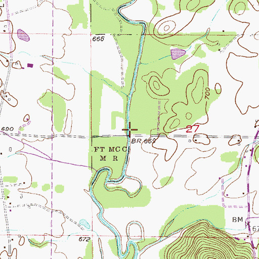 Topographic Map of Chosea Springs Covered Bridge (historical), AL