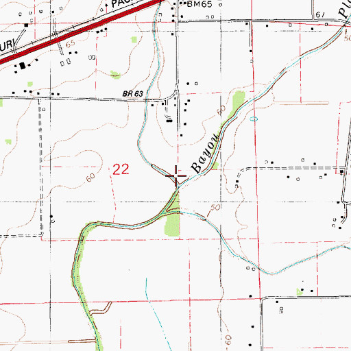 Topographic Map of West Fork Bayou Plaquemine Brule, LA