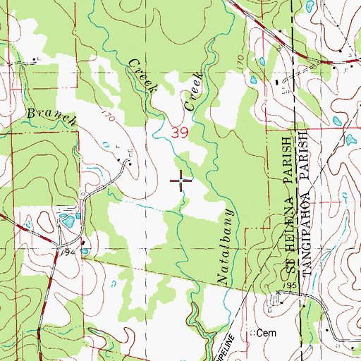 Topographic Map of West Natalbany Creek, LA