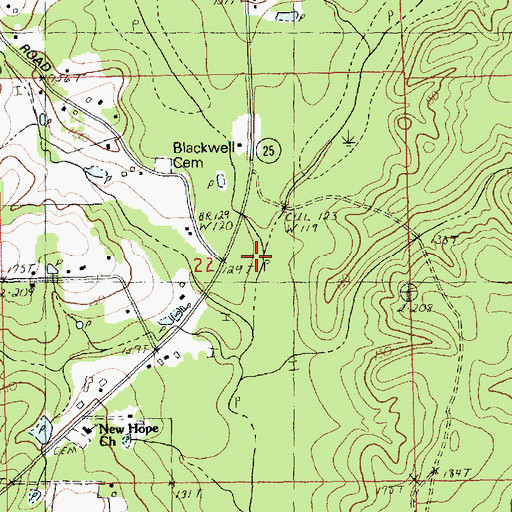 Topographic Map of West Prong Bogue Falaya, LA