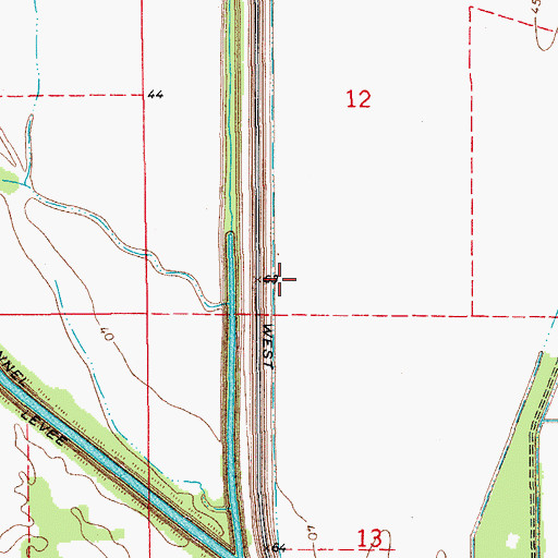 Topographic Map of West Protection Levee, LA