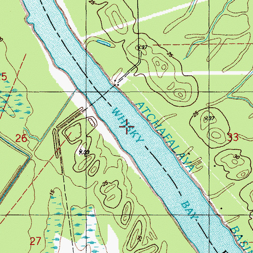 Topographic Map of Whisky Bay Pilot Channel, LA