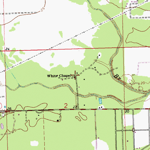 Topographic Map of White Chapel, LA