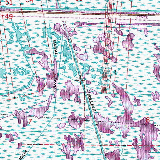Topographic Map of Whitehall Canal, LA
