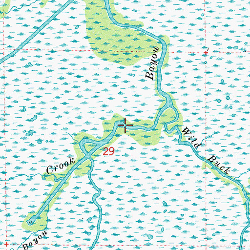 Topographic Map of Wild Buck Bayou, LA