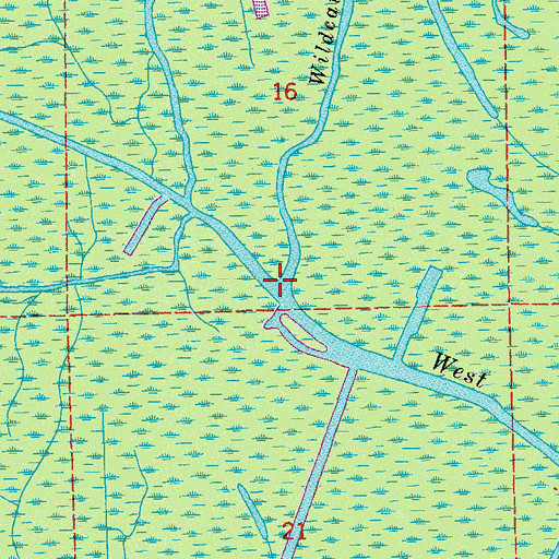 Topographic Map of Wildcat Bayou, LA