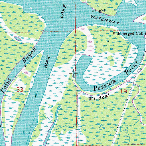 Topographic Map of Wildcat Bayou, LA
