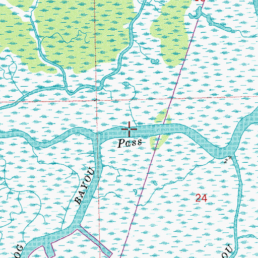 Topographic Map of Willow Pass, LA