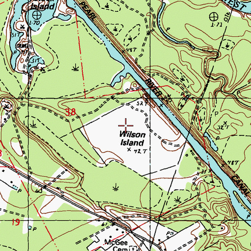 Topographic Map of Wilson Island, LA