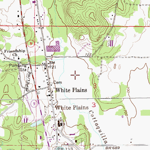 Topographic Map of Coosa Fields (historical), AL