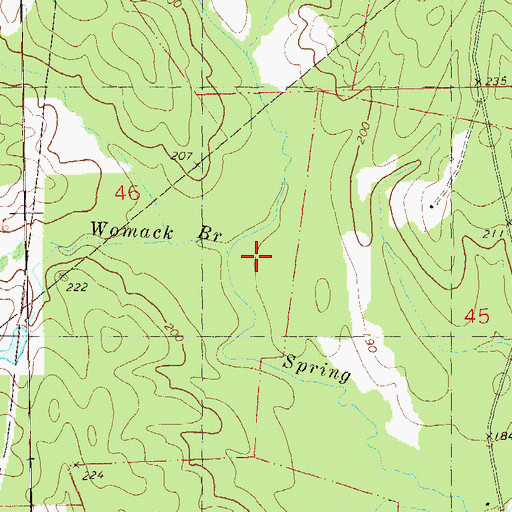 Topographic Map of Womack Branch, LA