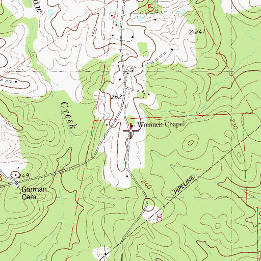 Topographic Map of Womack Chapel, LA