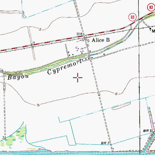 Topographic Map of Port of West Saint Mary, LA