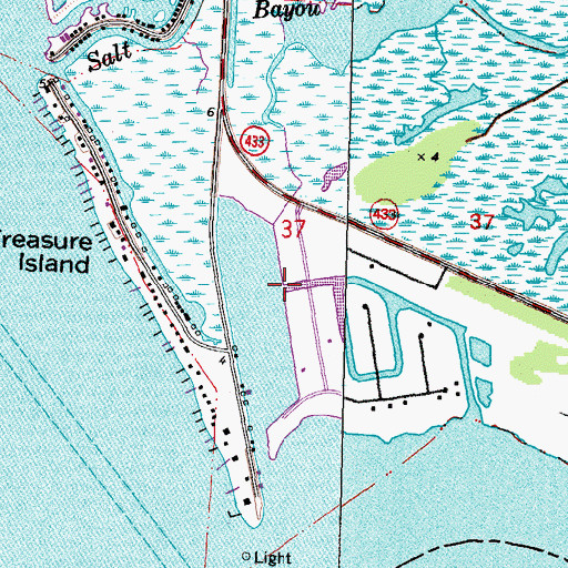 Topographic Map of Olimpic Beach, LA