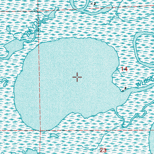 Topographic Map of Whiskey Bayou, LA