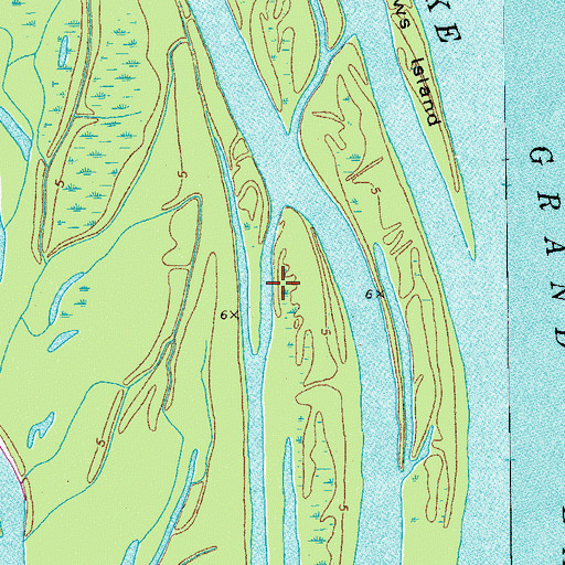 Topographic Map of Shaws Island, LA