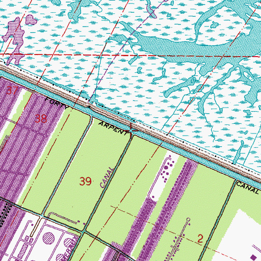 Topographic Map of Meraux Canal, LA