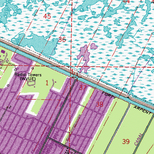 Topographic Map of Corinne Canal, LA
