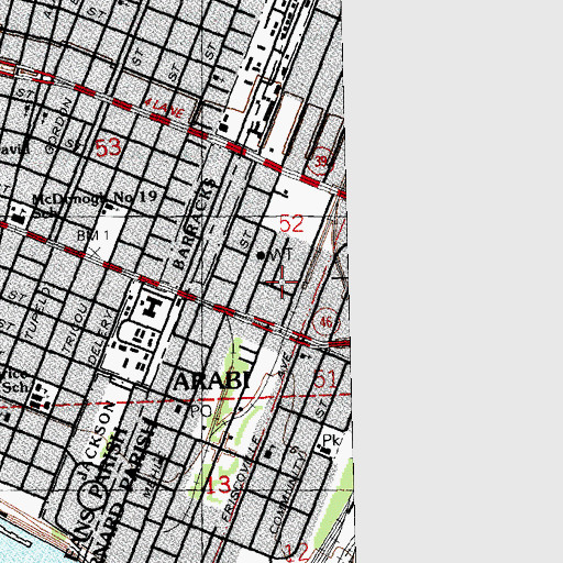 Topographic Map of Ward A, LA