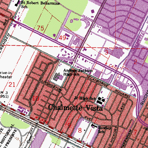 Topographic Map of Ward C, LA