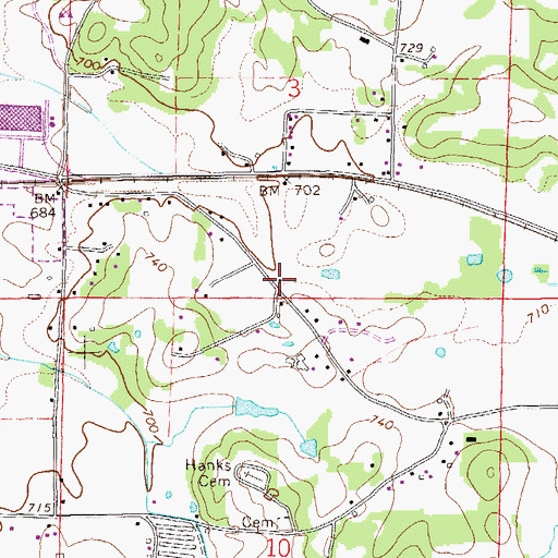 Topographic Map of Greenwood, AL