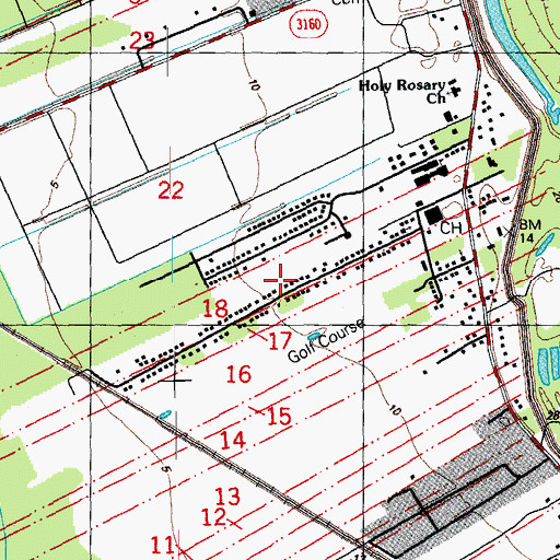 Topographic Map of Ward One, LA