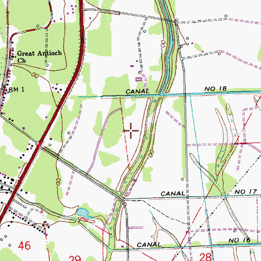 Topographic Map of Ward Four, LA