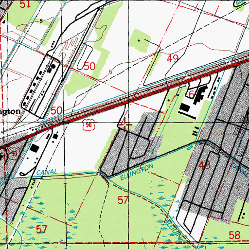 Topographic Map of Ward Seven, LA