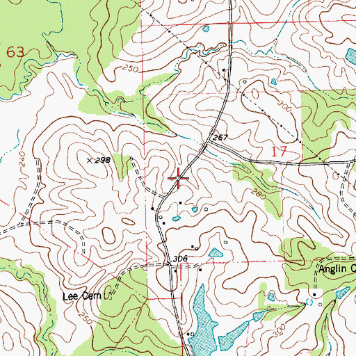 Topographic Map of Ward One, LA