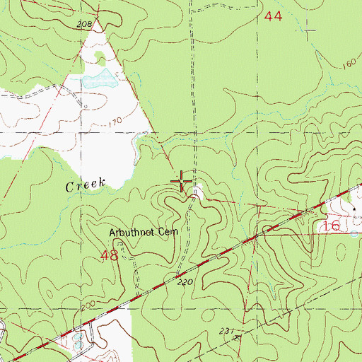 Topographic Map of Ward Three, LA